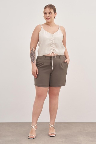 İp Askılı Önü Büzgülü Top-1800 Bej