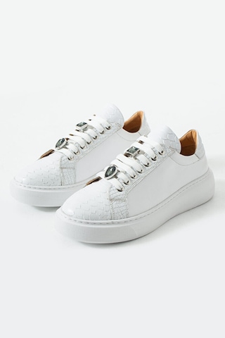 Dericia Shoes Icon Hakiki Deri Günlük Rahat Kadın Sneaker Beyaz