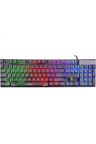 Rt-100 Klavye Usb Mekanik Hisli Gökkuşağı Aydınlatmalı Q Oyuncu K