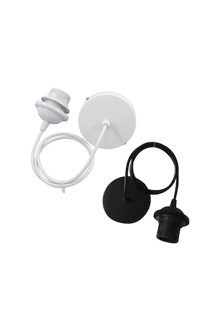 Siyah E27 Vidalı Tavan Asılı Sarkıt Ampul Edison Led Tutucu Soket Tabanı