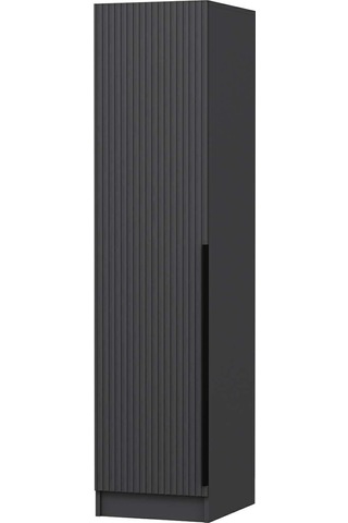 Minar Kale 1 Kapaklı Dolap Antrasit - Antrasit Çizgili Mebran 190cm Antrasit