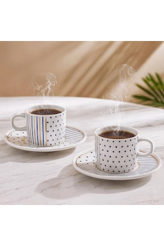 Güral Porselen Mental 4 Parça Çay Fincan Takımı 65481 Beyaz