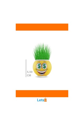 Eğlenceli Emoji Figürlü Çim Adam Saksı 5,5 Cm 1 Adet