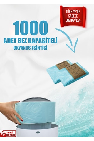 Korbell 16 Lt Uyumlu 1000 Adet Bez Kapasiteli 2 Paket Okyanus Kokulu Yerli Çöp Poşeti