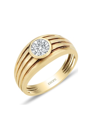 0.56 Karat F Renk Pırlanta Apollon Yüzük - Hrd Sertifikalı Gold