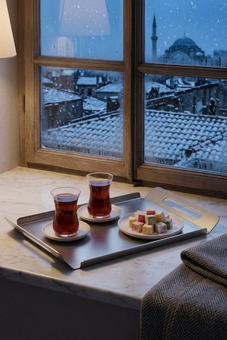 Dizör Ansa Çay Tepsisi Tek Levha 304 Paslanmaz Çelik, Fırçalı, Numaralı Gümüş