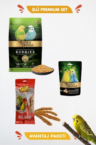 3lü Premium Set - Dal Darı Premium Muhabbet Yemi Ve Yumurtalı Kuş Maması Besin Seti