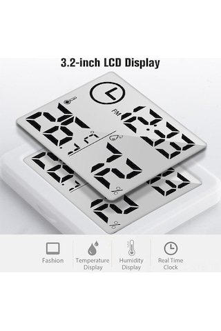 My Topped Mini Beyaz Dijital Oda Termometre Nemölçer -10c/70c, %20-99% Rh, Pil Dahil