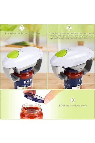 Jialan Elektrikli Kavanoz Açacağı, Mutfak Aleti Yeni Mühürlü Beyaz