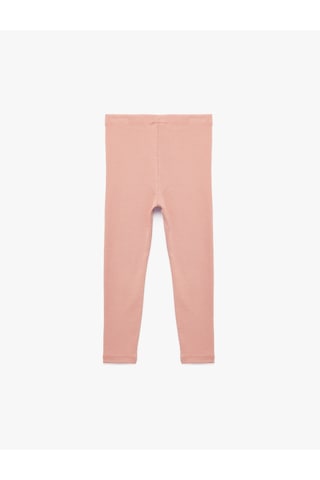 Koton Beli Lastikli Kaşkorse Ribanalı Pamuklu Tayt Pembe 7wmg40006ak Gül