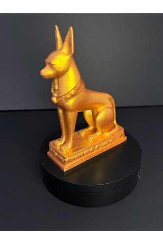 Antik Altın Renkli Anubis Heykeli Dekoratif Obje Mısır Temalı Heykel