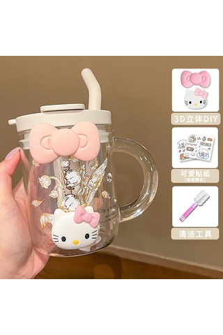 Aurora Büyükkapasiteli Cam Yeni Su Bardağıkız Hasır Fincan Çayırma Fincanı Beyaz