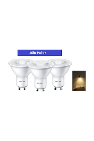 10Adet Philips Essential 4.7W Led Spot Ampul Beyaz Gu10 . 10Adet Philips Essential 4.7W Led Spot Ampul Beyaz Gu10 .