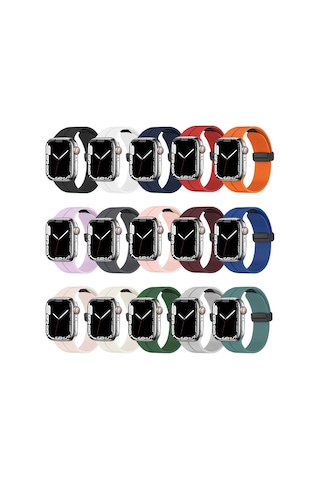 Apple Uyumlu  Watch 38 MM 40 MM 41 MM Kordon Magnetli Ayarlanır Silikon Kordon 1/2/3/4/5/6/se/7/8