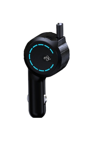 Subzero Cr66 60w Type-c Girişli Kendinden Makaralı Kablolu Araç Şarj Aleti Siyah