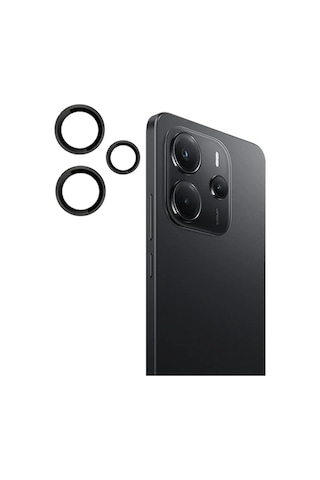 Joko Xiaomi Redmi Note 14 4g Uyumlu Pvd Metal Kamera Lens - Siyah Renkli