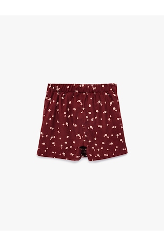 Koton Beli Lastikli Çiçekli Şort Etek Bordo Desenli 6wmg40103ak Bordo Desenli