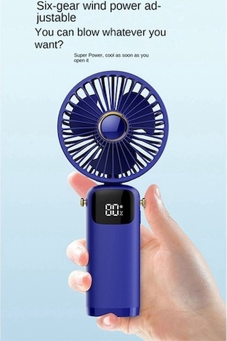 Öğrenci Yeşili Için Ekranlı 3000mah Yaz El Tipi Katlanır Fan Cluknt Yeşil