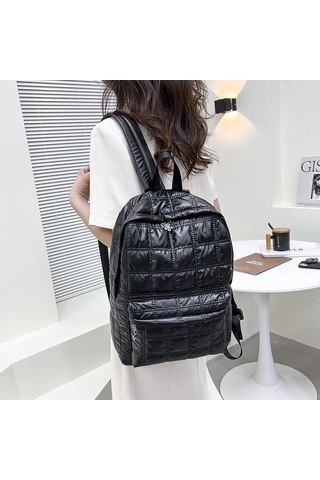 Siyah Yogodlns Kış Uzay Pamuk Sırt Çantası Kadın Büyük Kapasiteli İçin Su Geçirmez Naylon Sırt Çantası Siyah