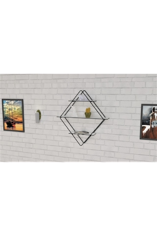 Dekoratif Metal Duvar Askılı Raf-banyo Rafı-kitaplık
