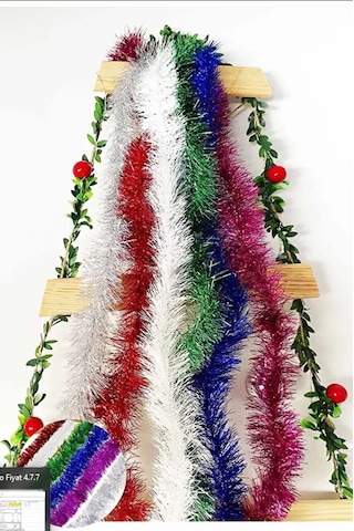 6lı Yılbaşı Çam Ağacı Süsü Gümüş Kırmızı Fuşya Beyaz, Mavi Yeşil