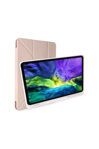 Apple İpad Uyumlu- 9.7 2018 Kılıf Kalemlikli Mars Tablet Kılıfı - Rose Gold Arka Kapak