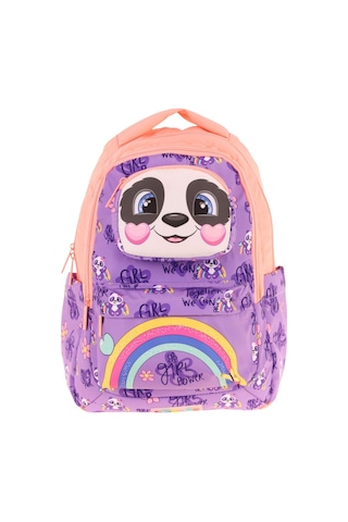 Kaukko Toys Kız Çocuk 3d Panda Şekilli İlkokul Ve Günlük Sırt Çantası - Mor Somon - L5233 Mor