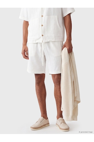 Lcw Vision Ekru Loose Fit Erkek Şort