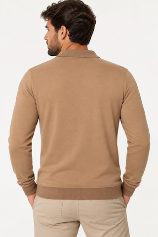 V9007 Dewberry Erkek Sweatshırt-düz Camel