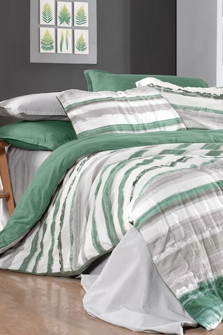 Sarev Mundo Yeşil Çift Kişilik %100 Pamuk Mood Comfort Yıkamalı Nevresim Takımı Yeşil