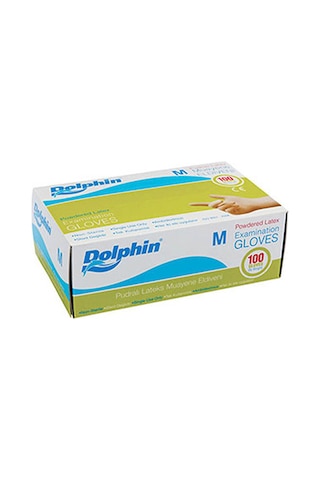 Dolphin Pudralı Lateks Muayene Eldiveni 20 x 100'lü
