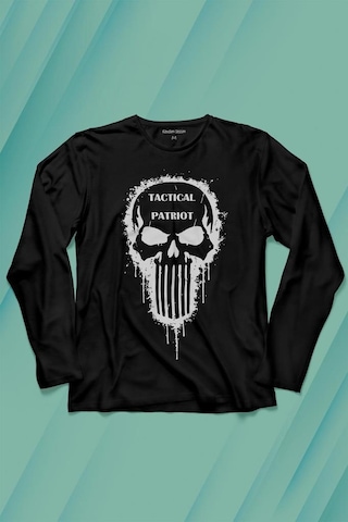 Tactical Patriot Military Vatansever Savaşçı Uzun Kollu Tişört Baskılı T-shirt 001