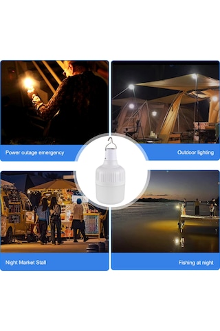 Maiyame 9'lu Usb Şarj Edilebilir Led Feneri, 5 Seviye Parlaklık Ayarlı, Kancalı Acil Işık, 500mah Batarya, Ev Ve Kamp Kullanıma Uygun