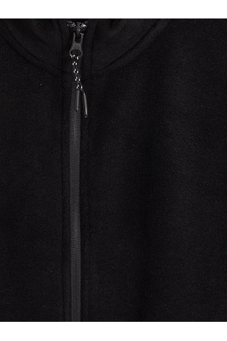 Lcwaıkıkı Classic Siyah Dik Yaka Polar Erkek Fermuarlı Sweatshirt