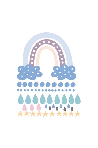 Mavi Gökkuşağı Duvar Sticker Diğer
