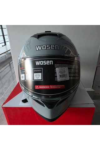 Çene Açılır Vizörlü Kask Wosen M Gri
