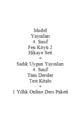 4. Sınıf Hikaye Kitabı Seti Model Yayınları Fen Köyü 2 + Sadık Uygun Yayınları 4. Sınıf Tüm Dersler Test Kitabı + 1 Yıllık Online Ders Paketi