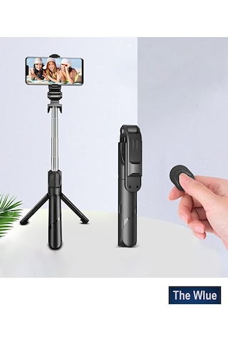 Ultra Thin 3in1 Bluetooth Kumandalı Ayaklı Selfie Çubuğu 100 Cm K
