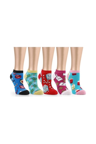 Ozzy Socks 5 Çift Eğlenceli Desenler Kadın Patik Çorap Ozzyp001 Çok Renkli