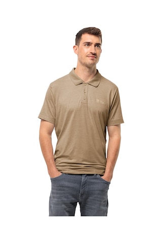 Jack Wolfskin Travel Polo Erkek Outdoor Tişört Kahve Kahve