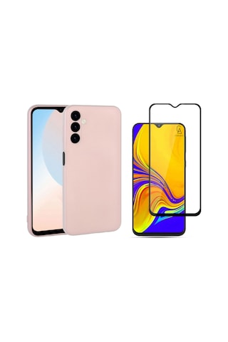 Samsung Galaxy Uyumlu A24 İle Soft Yumuşak Telefon Kılıfı Ve 5d Tam Kaplayan Cam Ekran Koruyucu
