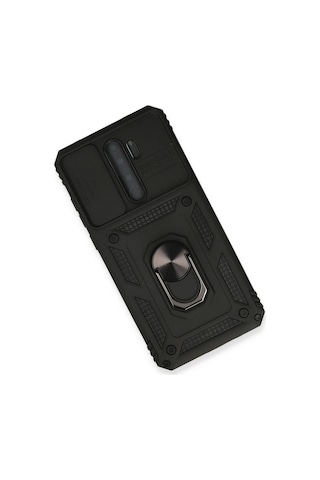 Xiaomi Redmi Note 8 Pro Kılıf Pars Lens Yüzüklü Silikon Siyah