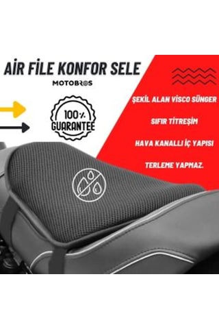 Motosiklet Airfile Yazlık Terletmez 3 Katmanlı Konfor Sele