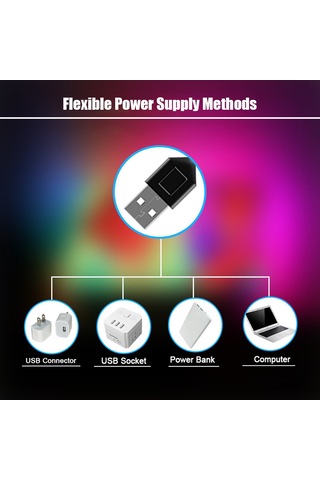 Maiyame 16 Renkli 4 Modlu Ip65 Su Geçirmez Rgb Led Şerit Işık, Uzaktan Kumandalı Kesilebilir Işık Bandı, Dekoratif Aydınlatma Diğer