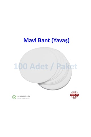 90 Mm Nitel Filtre Kağıdı - Kalitatif Mavi Bant (Yavaş) 100Lü