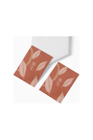 AkalBatu Floral Seri Hediye Not Kartı 8 x 10 CM 25'Li - Kiremit