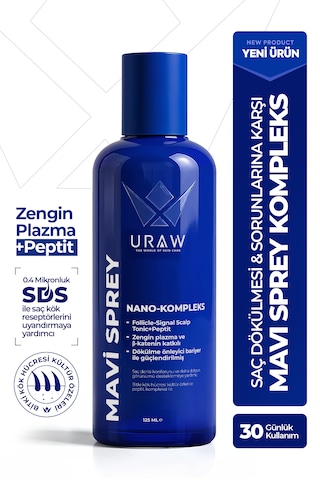 Uraw Saç Kökü Aktivasyonunu Destekleyen Gelişmiş Kompleks Mavi Sprey 125 ML