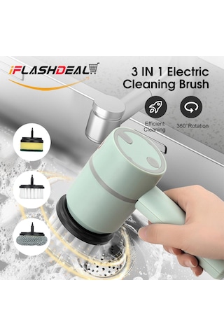 İflashdeal Elektrikli Temizleme Fırçası Ev Temizleme Fırçası Elektrikli Kablosuz Temizleme Fırçası El Temizleme Fırçası Mutfak Banyo İçin Çok Fonksiyonlu Temizleme Fırçası