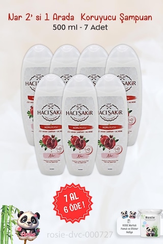 7 Al 6 Öde Hacı Şakir Nar 2si 1 Arada Şampuan Koruyucu 500 Ml Ve Rosıe
