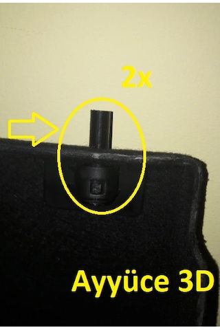 Ayyüce 3d, Mini Cooper R56 Bagaj Pandizot Pimleri, 2x, Siyah